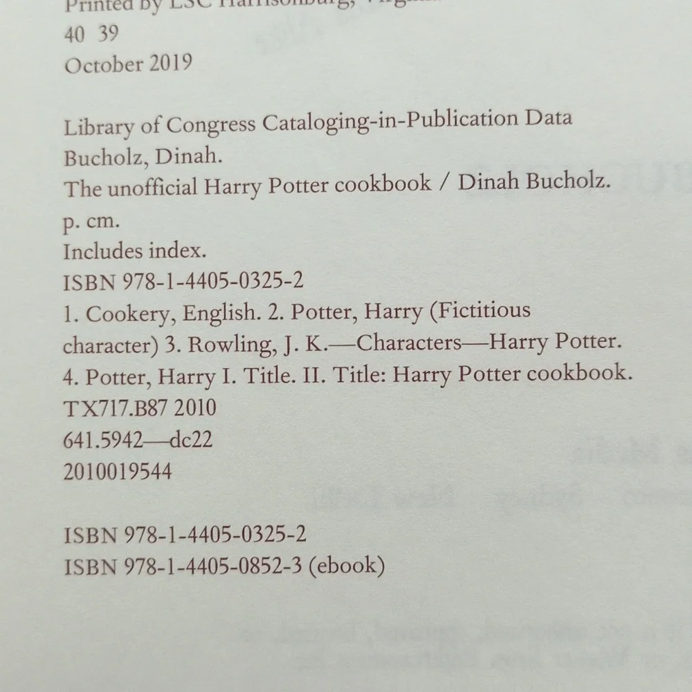 The Unofficial Harry Potter Cookbook Hardcover